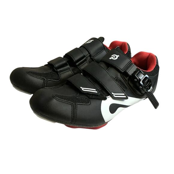 PELOTON Bike CYCLING Spinning SHOES with Cleats 42/ Women 10.5-11 Men 8.5-9 BlK - Picture 9 of 14